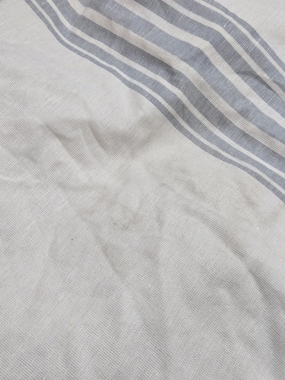 QUINCE Set Of 2 48x84 Coastal Stripe Linen Cotton True Blackout Curtains 9198